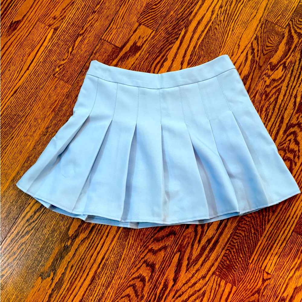 fei li lai Light Blue Pleated Skirt with Liner Size Large